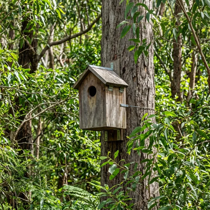 Animal nesting box installed as a humane alternative to a Steels Creek roof cavity
