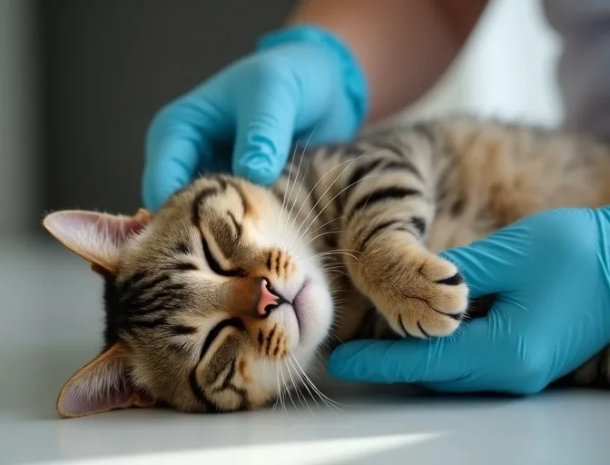 Specialist carefully handling a deceased cat with dignity in Steels Creek